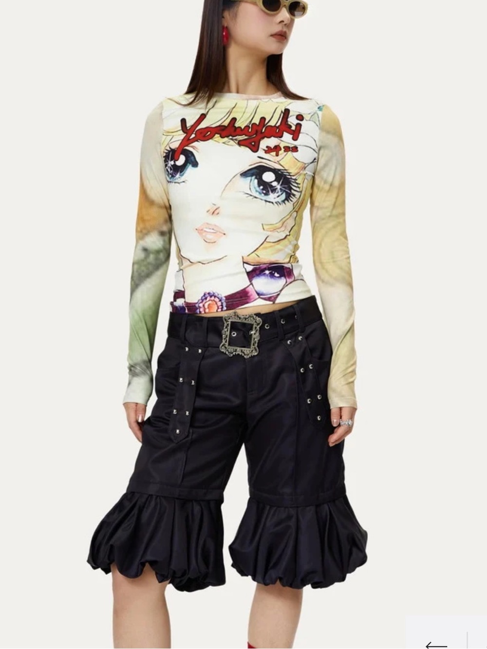 Vintage 2000s 00s Yoshiyuki Harajuku Japanese Anime Graphic Long Sleeve Top